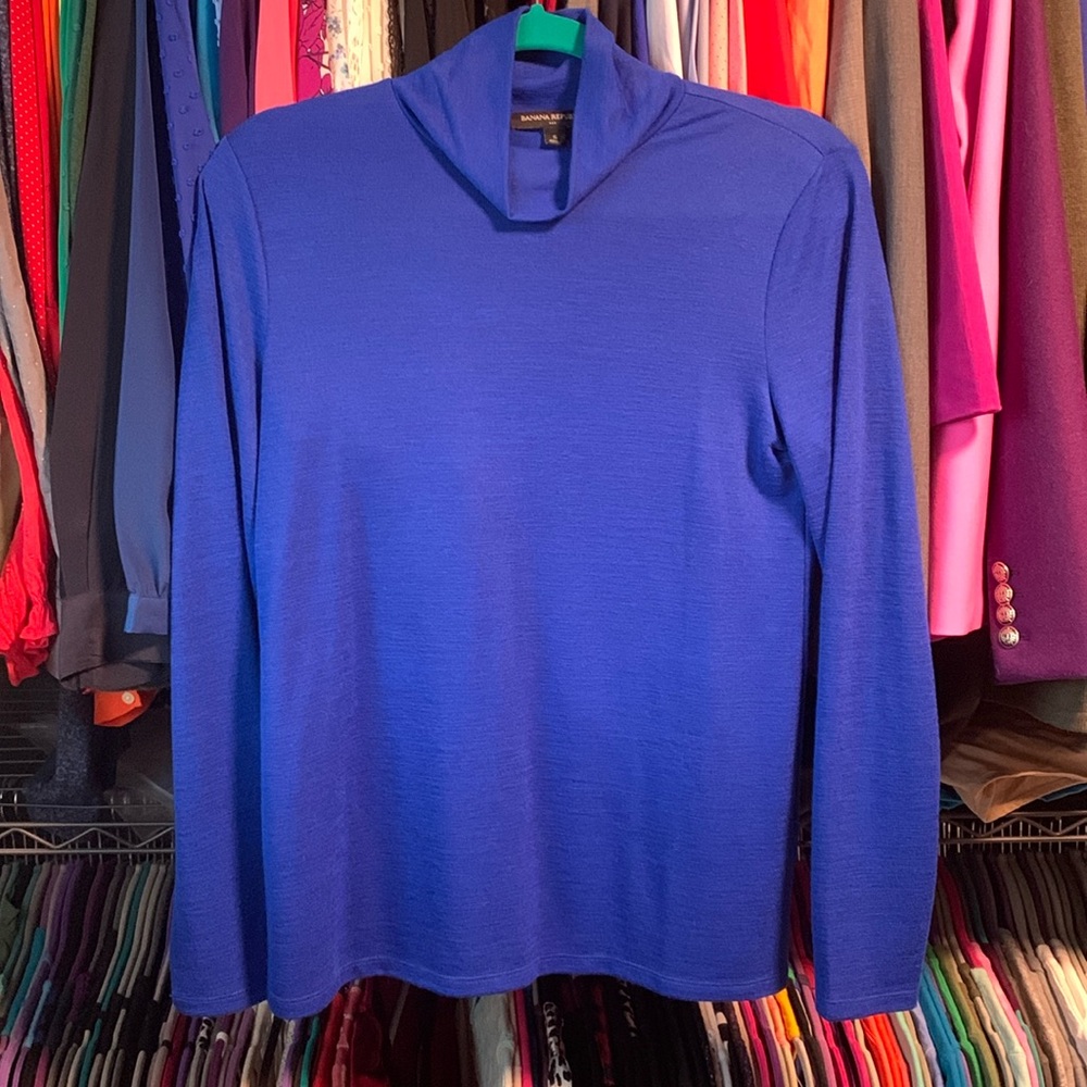 Banana Republic Factory Blue Turtleneck Sweater Small